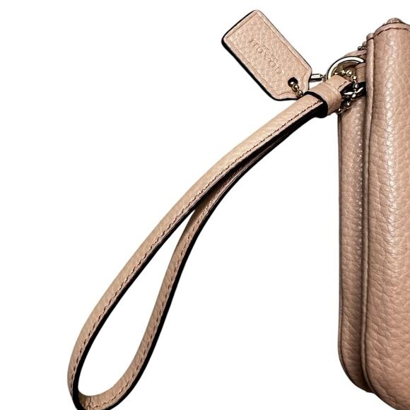 COACH Women's Polished Pebble Small Wristlet Light Beechwood - Picture 7 of 10
